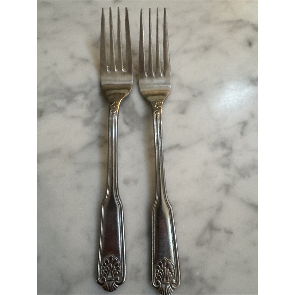 Delco Stainless Flatware Shell Design Set of 3 Dinner Forks Korea